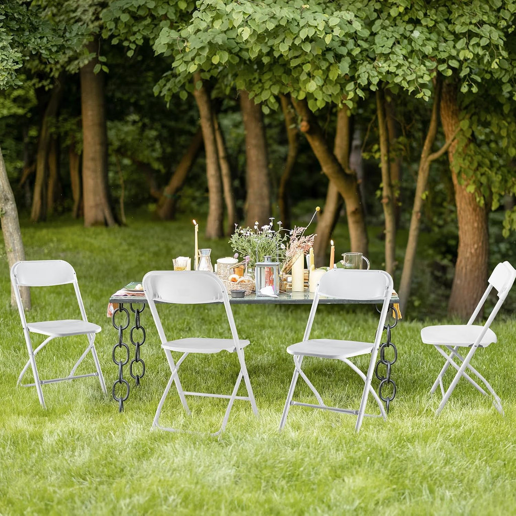 Sweetcrispy Folding Chair 12 Pack, Leather Padded Folding Chairs, Sturdy Metal Foldable Chairs