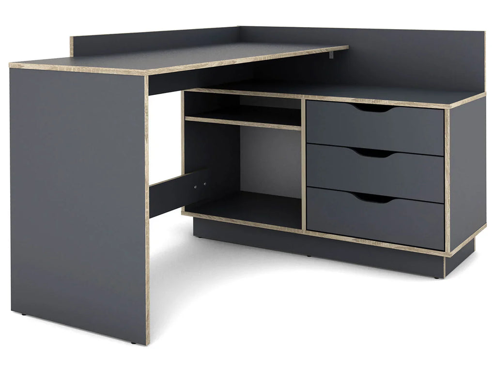byLIVING Bureau d'angle Belfast avec compartiments, 129 x 105 x 83 cm