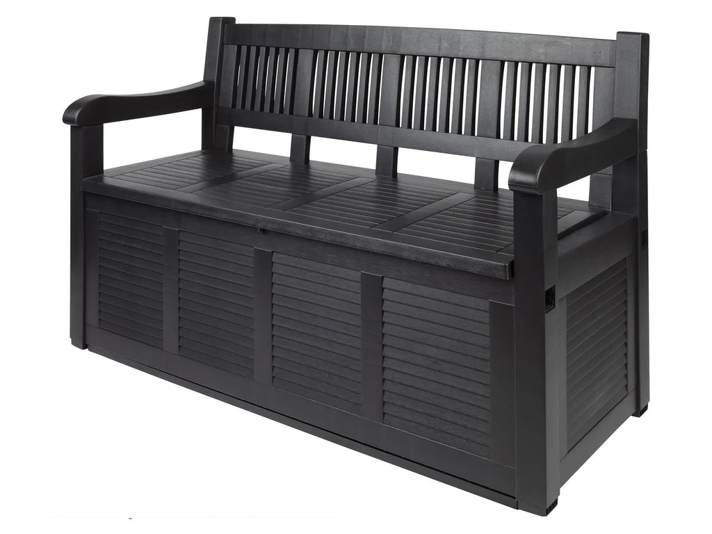 LIVARNO home Banc de jardin avec coffre de rangement, 280 L, en plastique