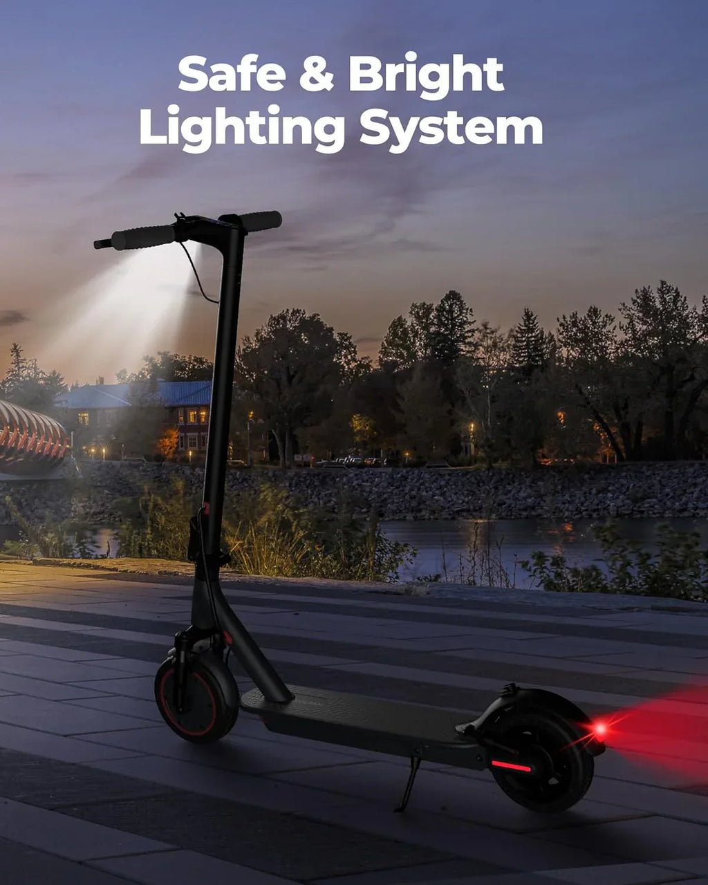 Electric Scooter 350W/500W Powerful Motor 8.5/10 Solid Tires 19/22Mph 28/21/12 Miles Range