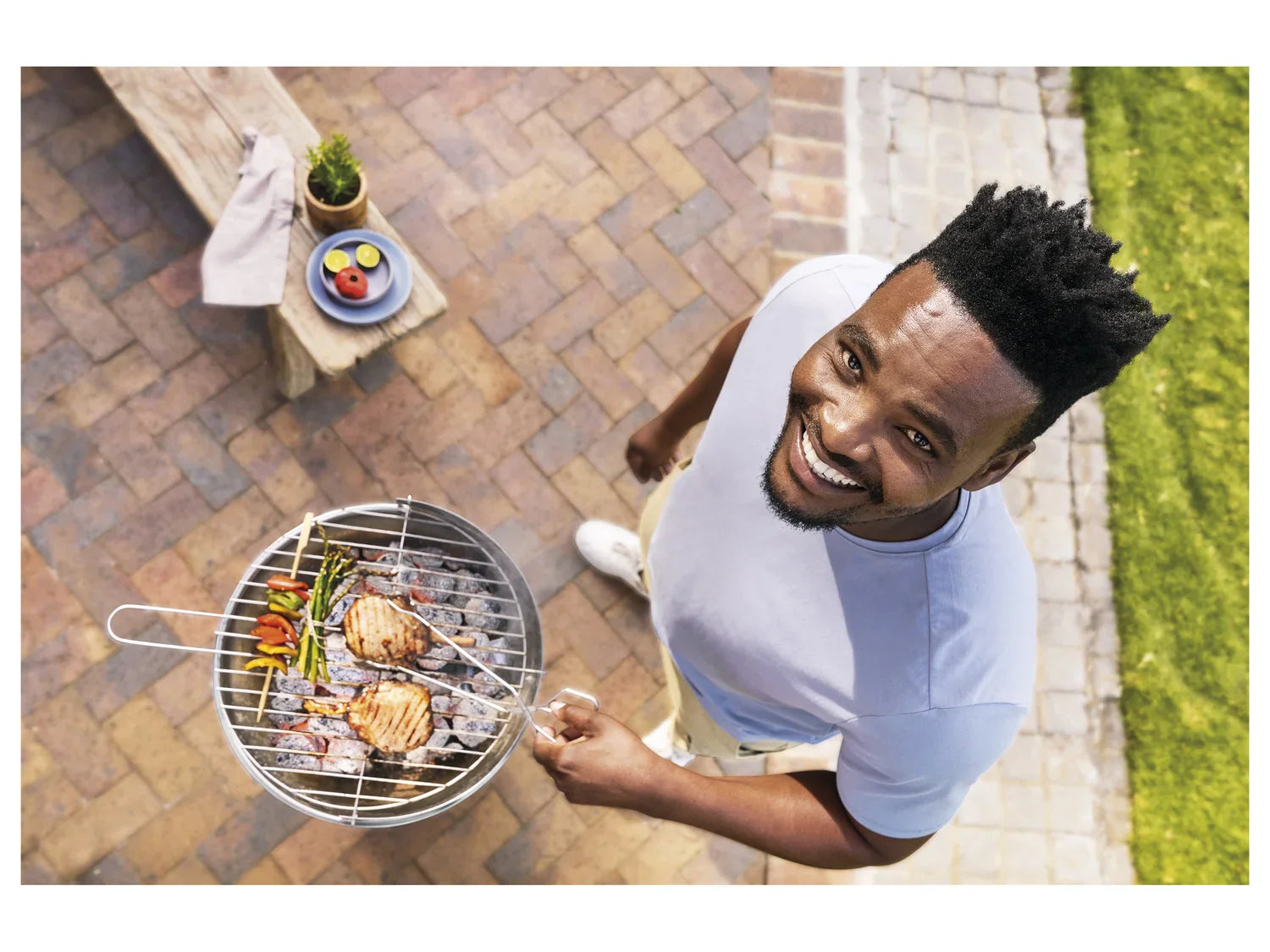 GRILLMEISTER Barbecue  colonne au charbon de bois