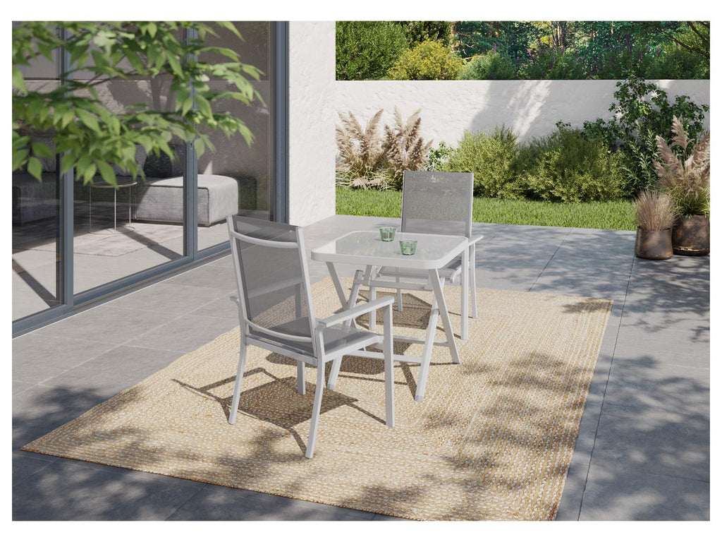 LIVARNO home Table pliante en aluminium Houston, blanc/gris clair