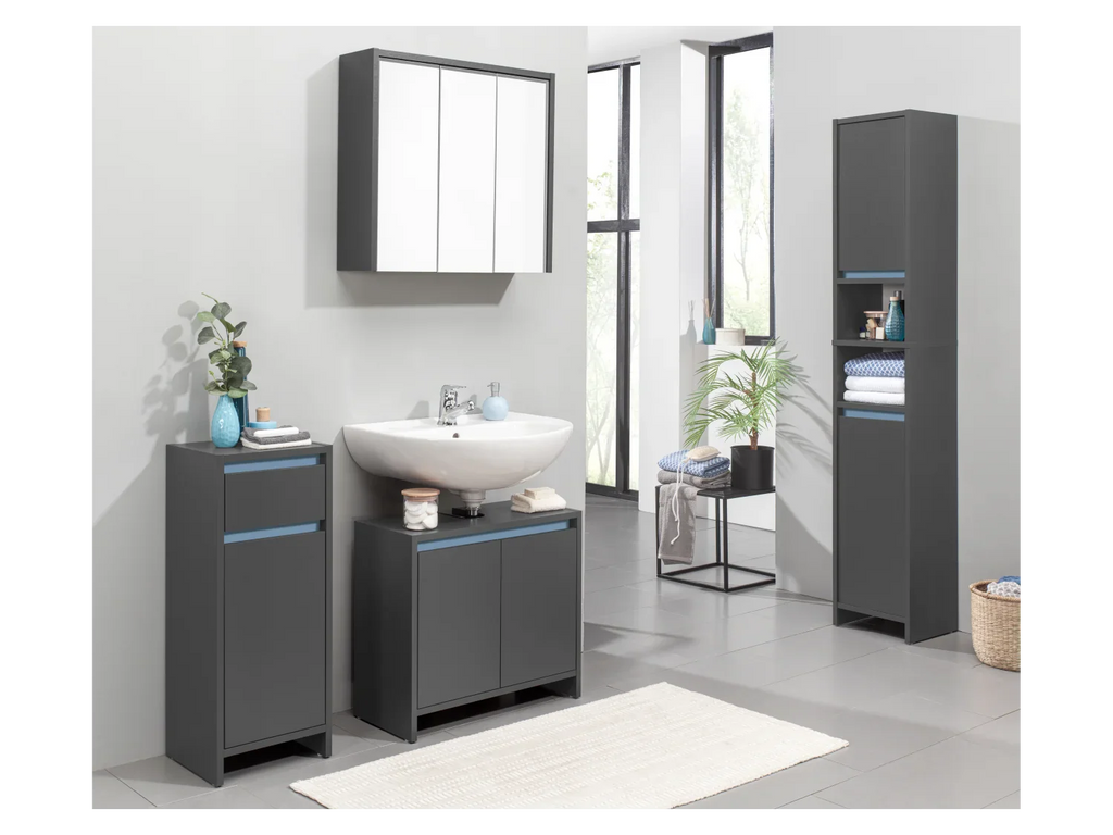 LIVARNO home Armoire latrale de salle de bains Oslo, 32 x 80 x 28 cm, noire