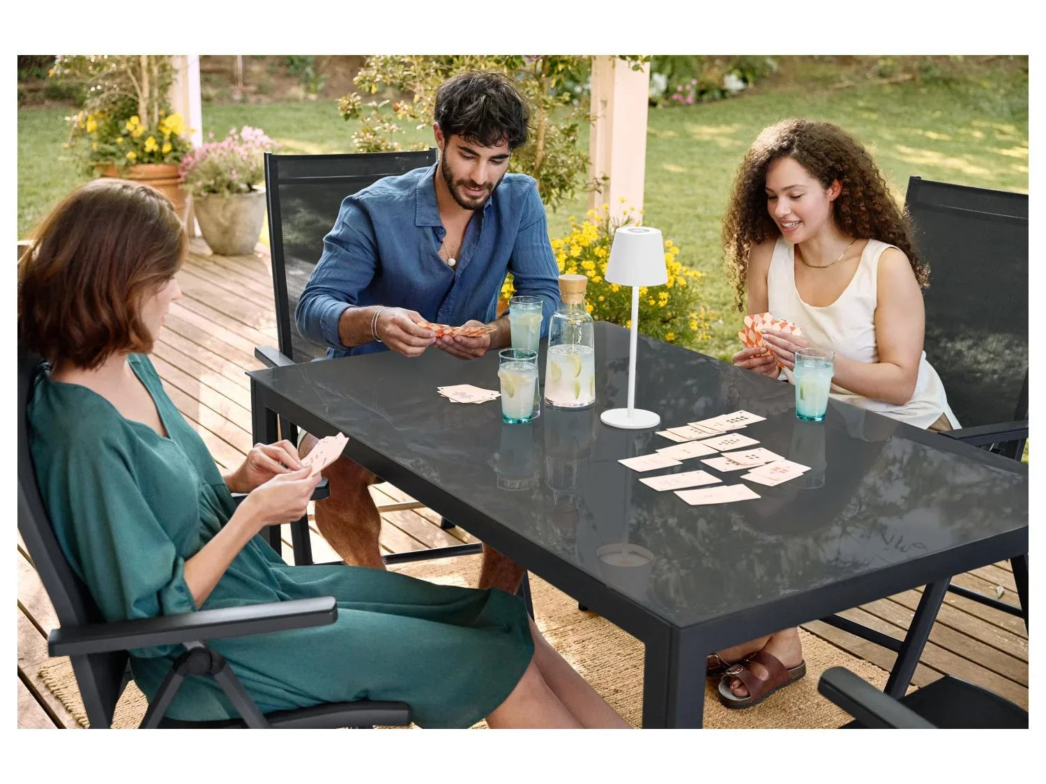 LIVARNO home Table de jardin + Lot de 4 fauteuils Houston