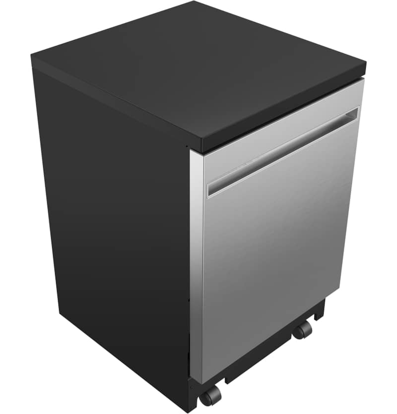 GE 24 Stainless Steel Portable Dishwasher With Sanitize Cycle