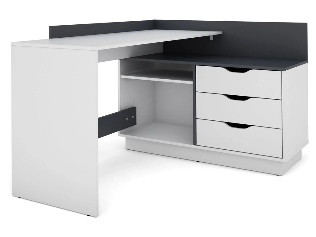 byLIVING Bureau d'angle Belfast avec compartiments, 129 x 105 x 83 cm