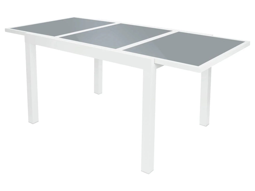 LIVARNO home Ensemble en alu  Houston , 5 pices - table extensible & 4 fauteuils pliants, blanc