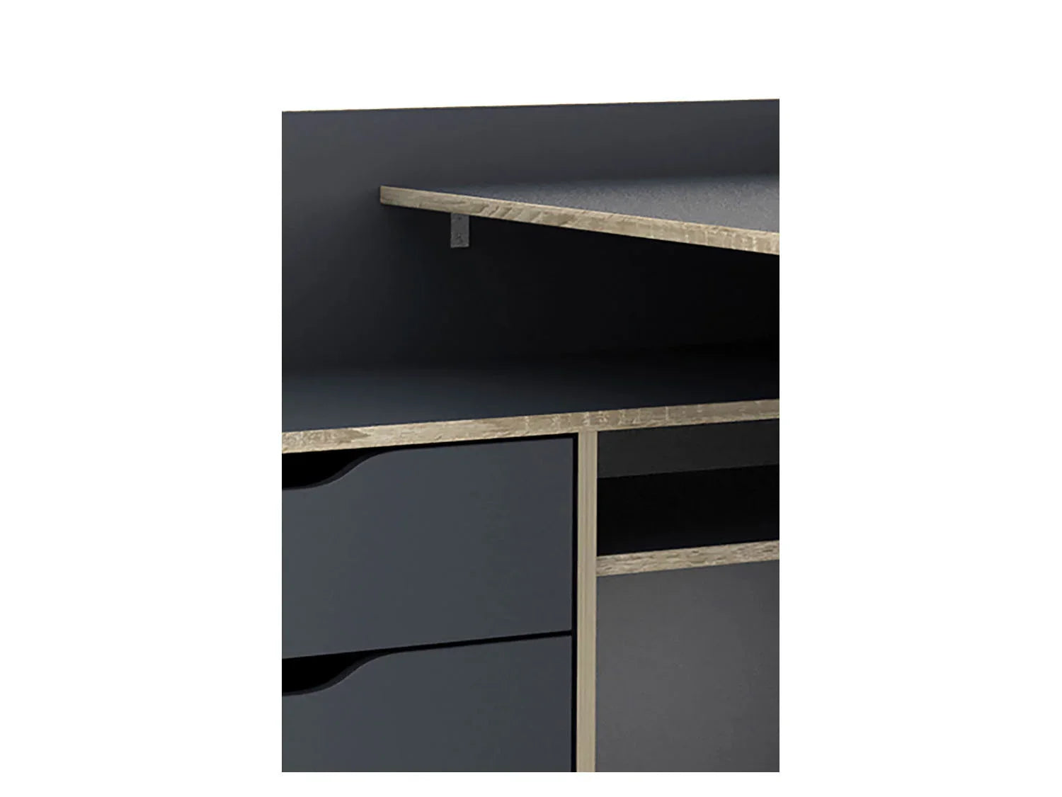 byLIVING Bureau d'angle Belfast avec compartiments, 129 x 105 x 83 cm