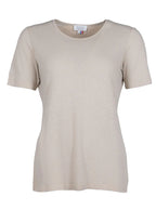 Tee-shirt femme en lin beige lin