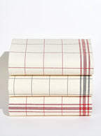 Lot de 3 torchons en lin et coton coloris assortis