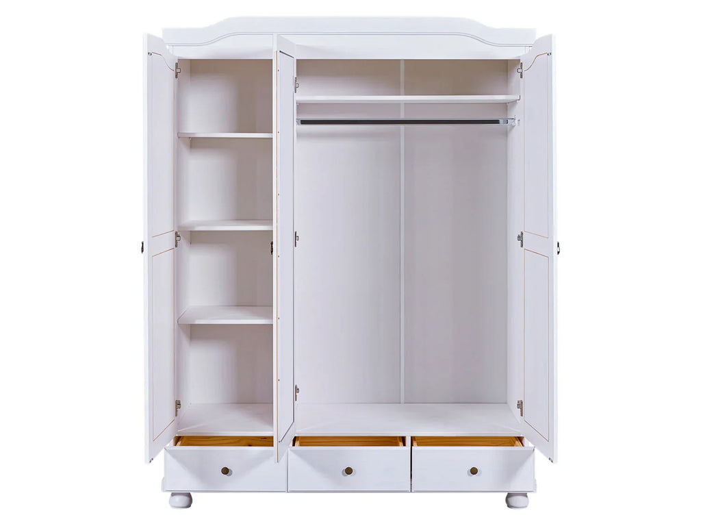 Inter Link Armoire rustique Kappl ou Reutte,  2, 3 ou 4 portes, blanche