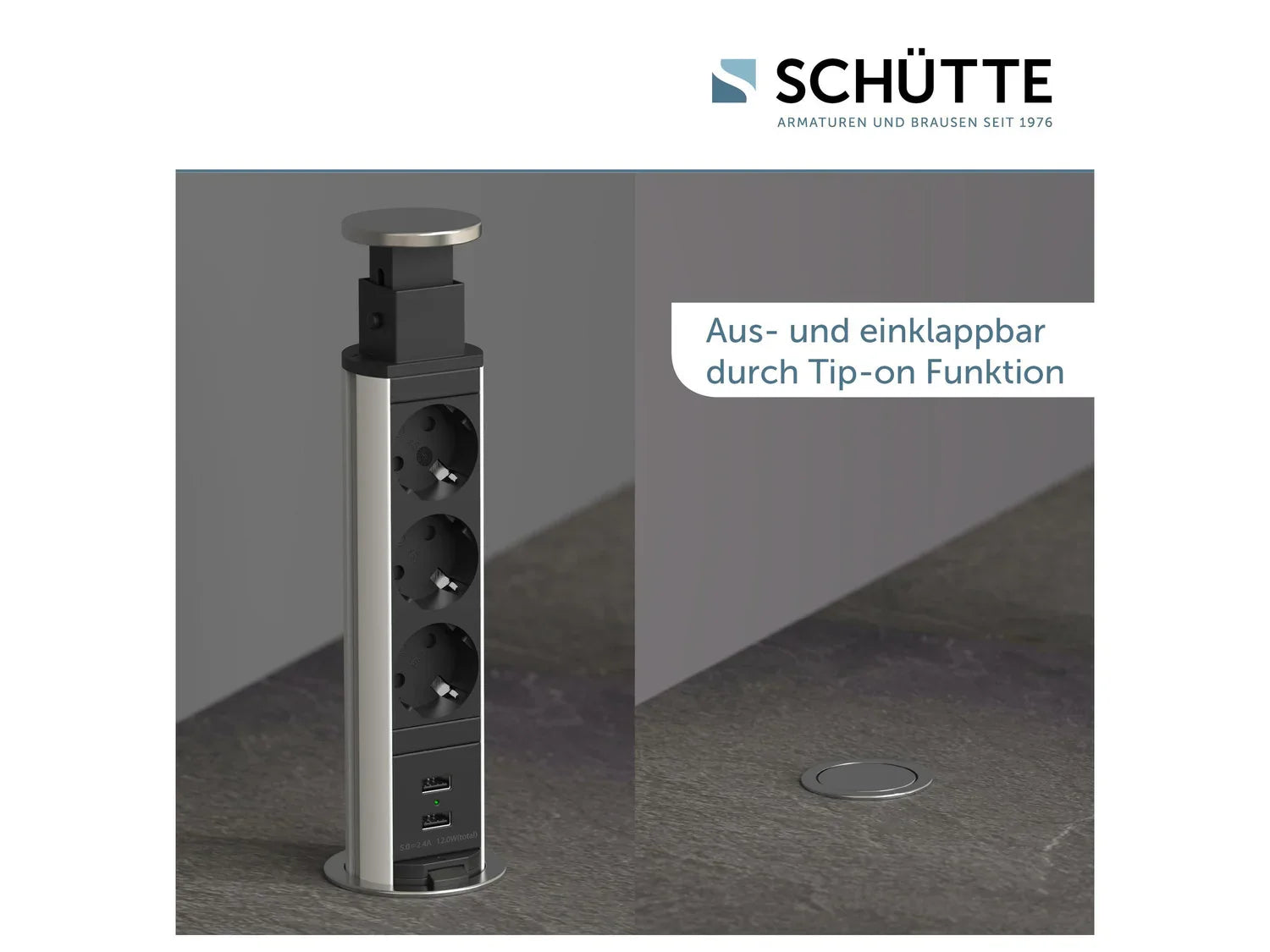 Schtte Bloc multiprises encastrable pour plan de travail