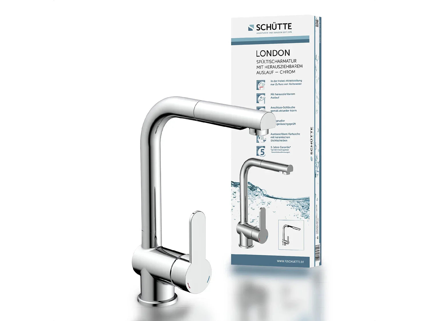 Schtte Mitigeur robinet de cuisine LONDON, avec bec extensible