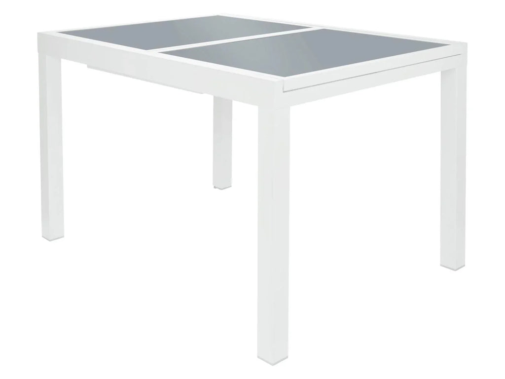 LIVARNO home Table de jardin extensible en aluminium Houston, blanc/gris clair