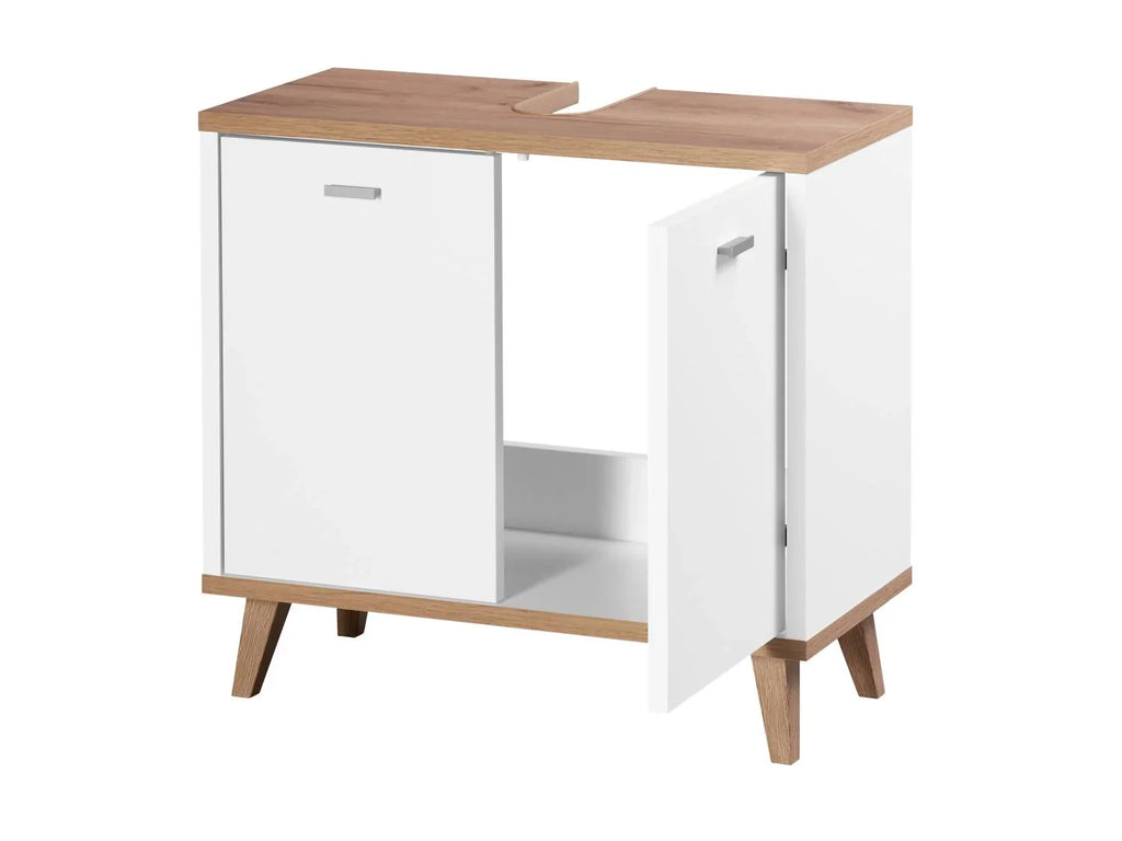 LIVARNO home Meuble sous vasque Corfu, 60 x 55 x 28 cm, blanc/imitation chne