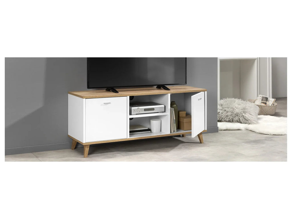 LIVARNO home Meuble bas Corfu, 113 x 46 x 33 cm, blanc/imitation chne