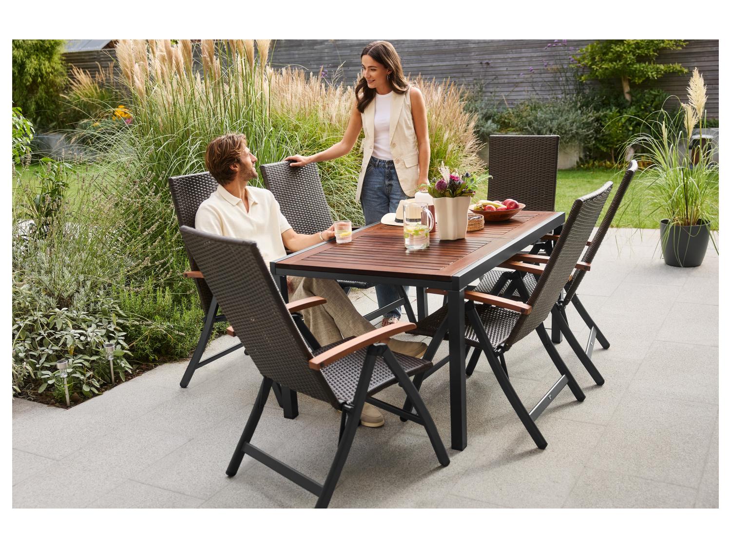 LIVARNO Table de jardin + Lot de 4 fauteuils Valencia