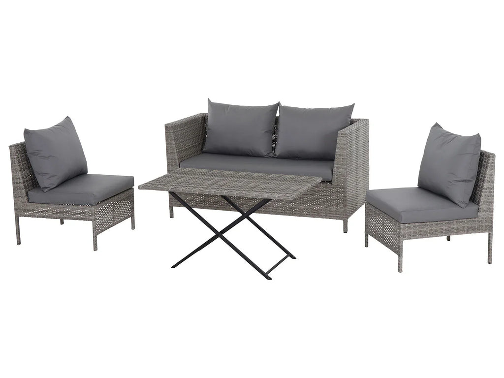 Gardamo Ensemble de jardin Vigo Lounge, 4 pices, gris