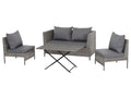 Gardamo Ensemble de jardin Vigo Lounge, 4 pices, gris