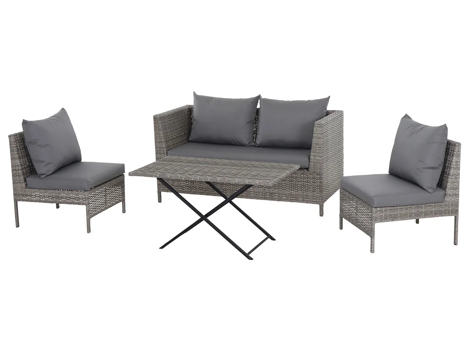 Gardamo Ensemble de jardin Vigo Lounge, 4 pices, gris