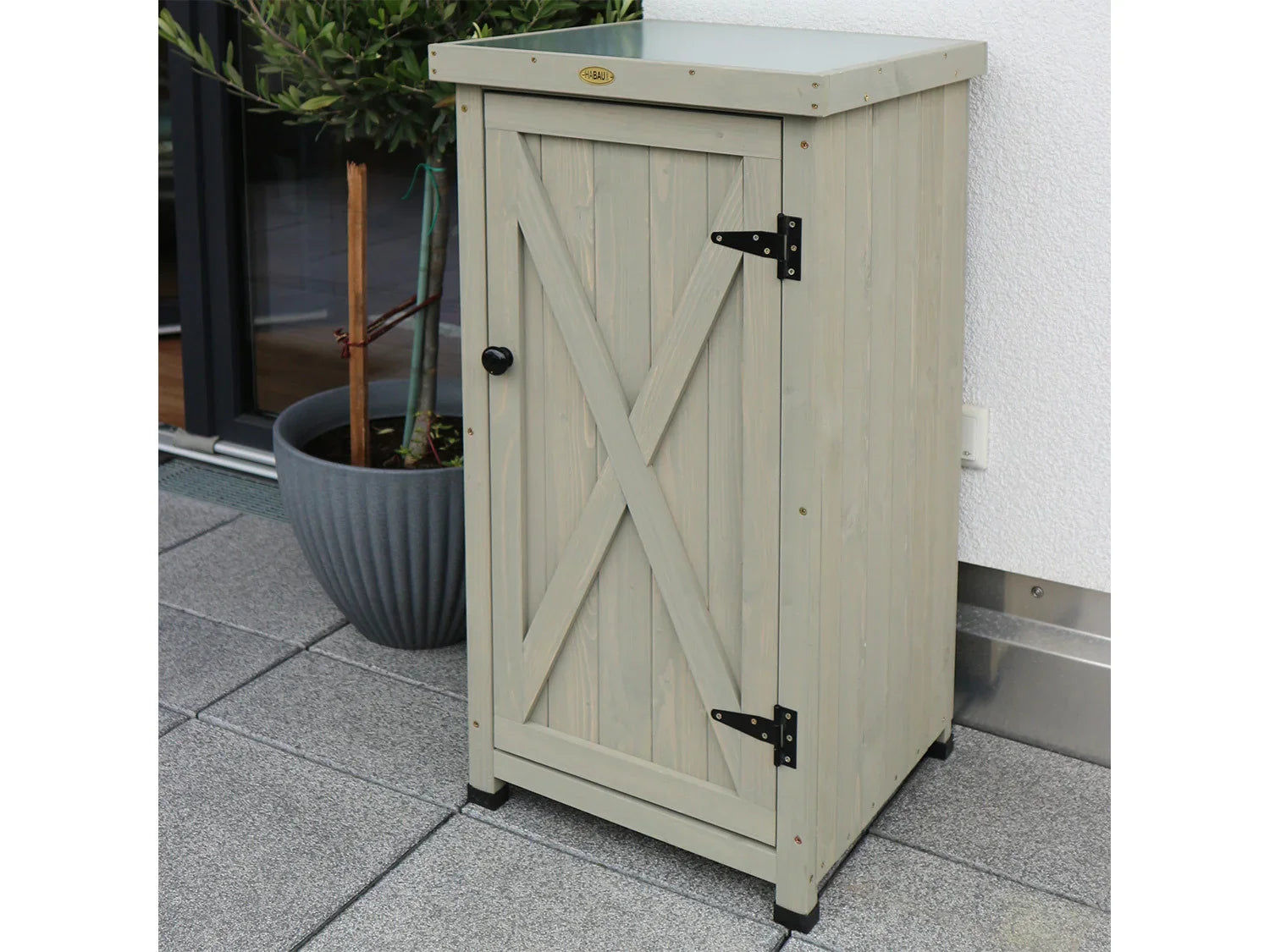 HABAU Armoire de jardin Kompakt, 45 x 45 x 91 cm, gris