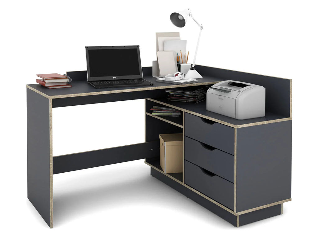 byLIVING Bureau d'angle Belfast avec compartiments, 129 x 105 x 83 cm