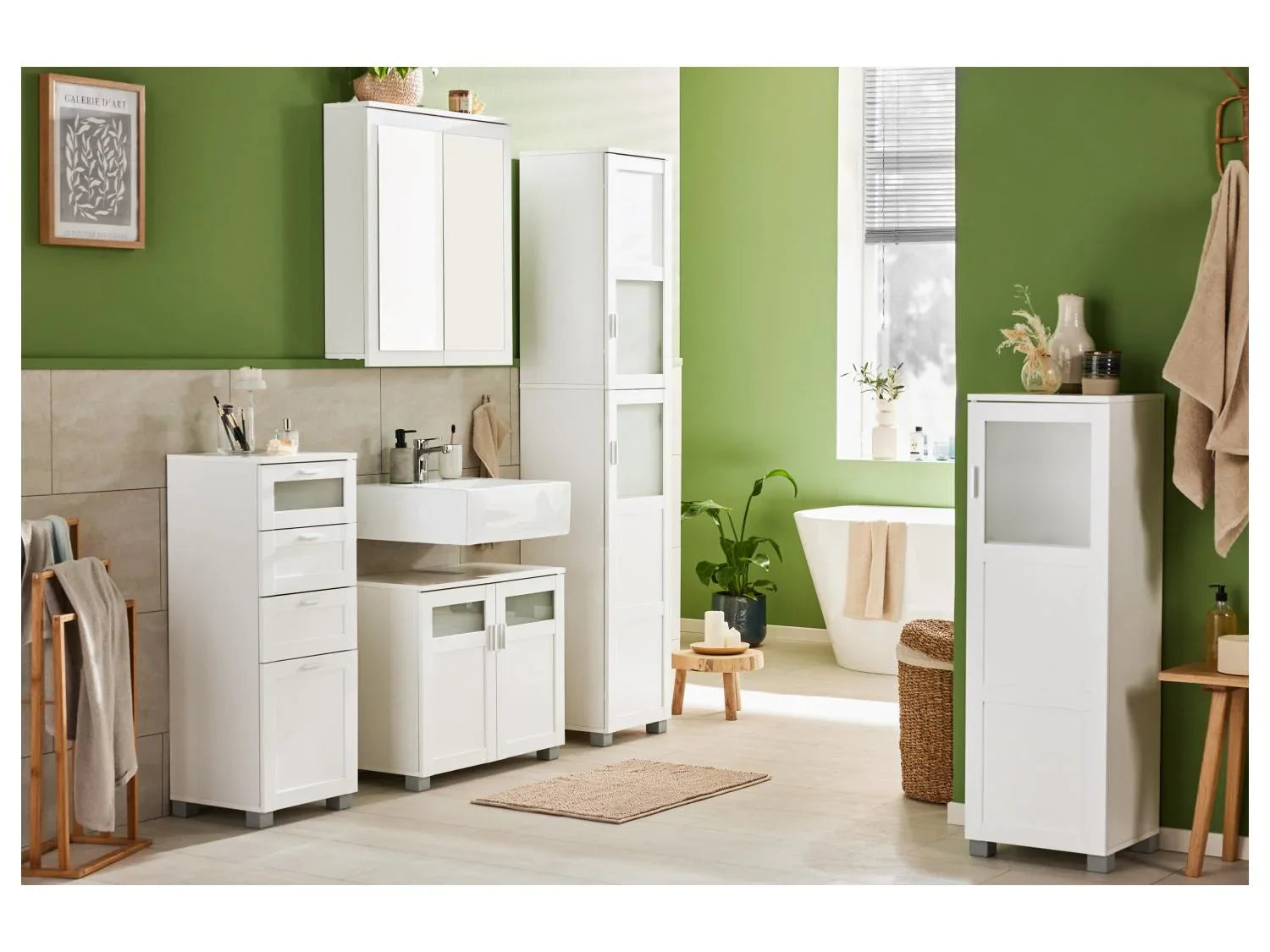 LIVARNO home Colonne de salle de bains Basel, 37 x 187,7 x 34,5 cm, blanche