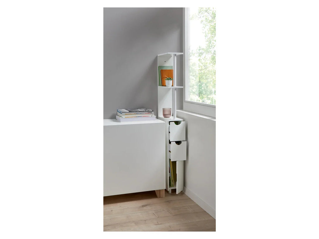 LIVARNO home Meuble de rangement troit, 15,2 x 136,5 x 33 cm, blanc