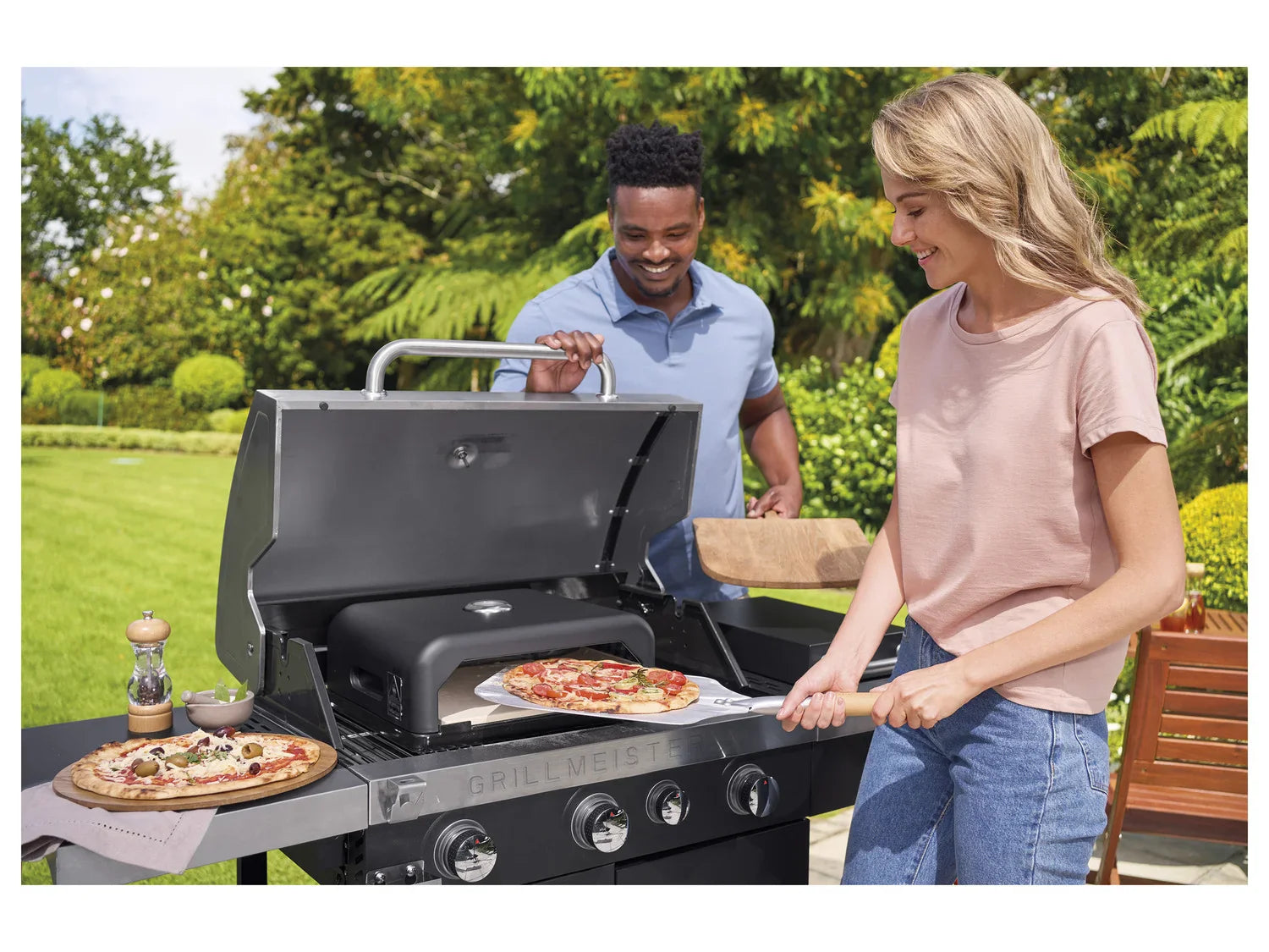 GRILLMEISTER Barbecue  gaz, 3 brleurs, 4 zones de cuisson