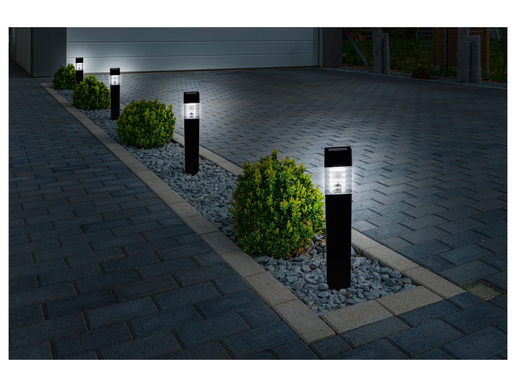 LIVARNO home Lot de 4 balises solaires  LED