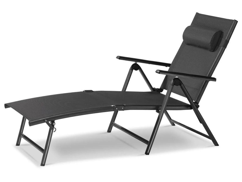 LIVARNO home Bain de soleil Houston, avec appui-tte, noir/anthracite
