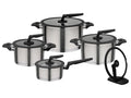 GSW Batterie de cuisine Apart, 9 pices, en acier inoxydable, avec fond thermo-capsul