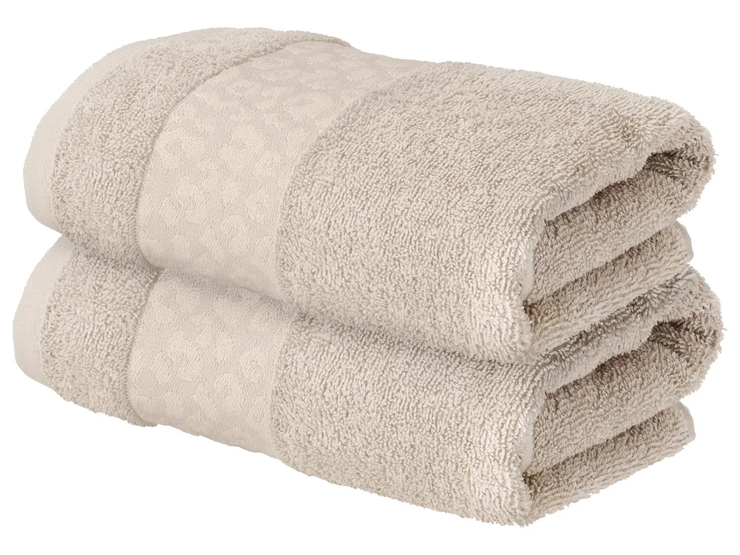 LIVARNO Lot de 2 serviettes de toilette en ponge, 50 x 100 cm