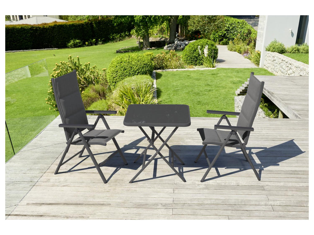 LIVARNO home Lot de 2 chaises hautes en aluminium Toronto, anthracite