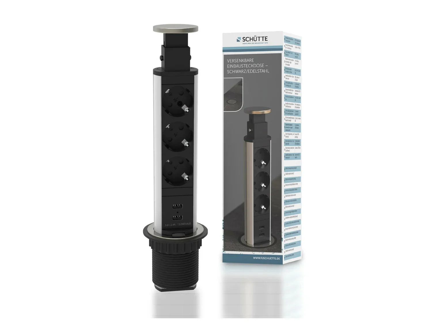 Schtte Bloc multiprises encastrable pour plan de travail