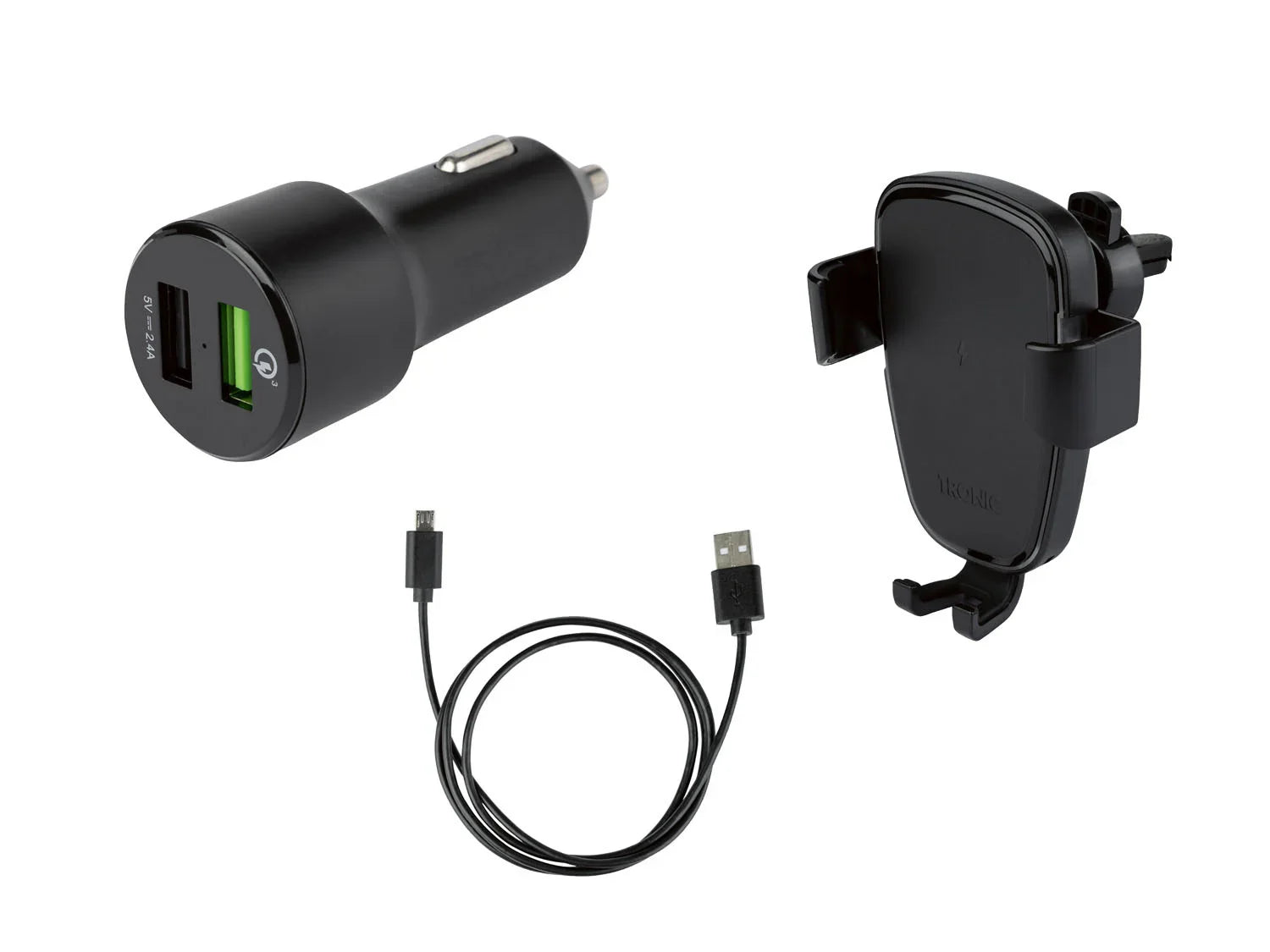TRONIC Support Smartphone pour voiture avec chargeur Qi TKHQ 10 A1, 10 W