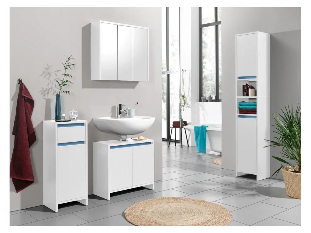 LIVARNO home Armoire latrale de salle de bains Oslo, 32 x 80 x 28 cm, blanche