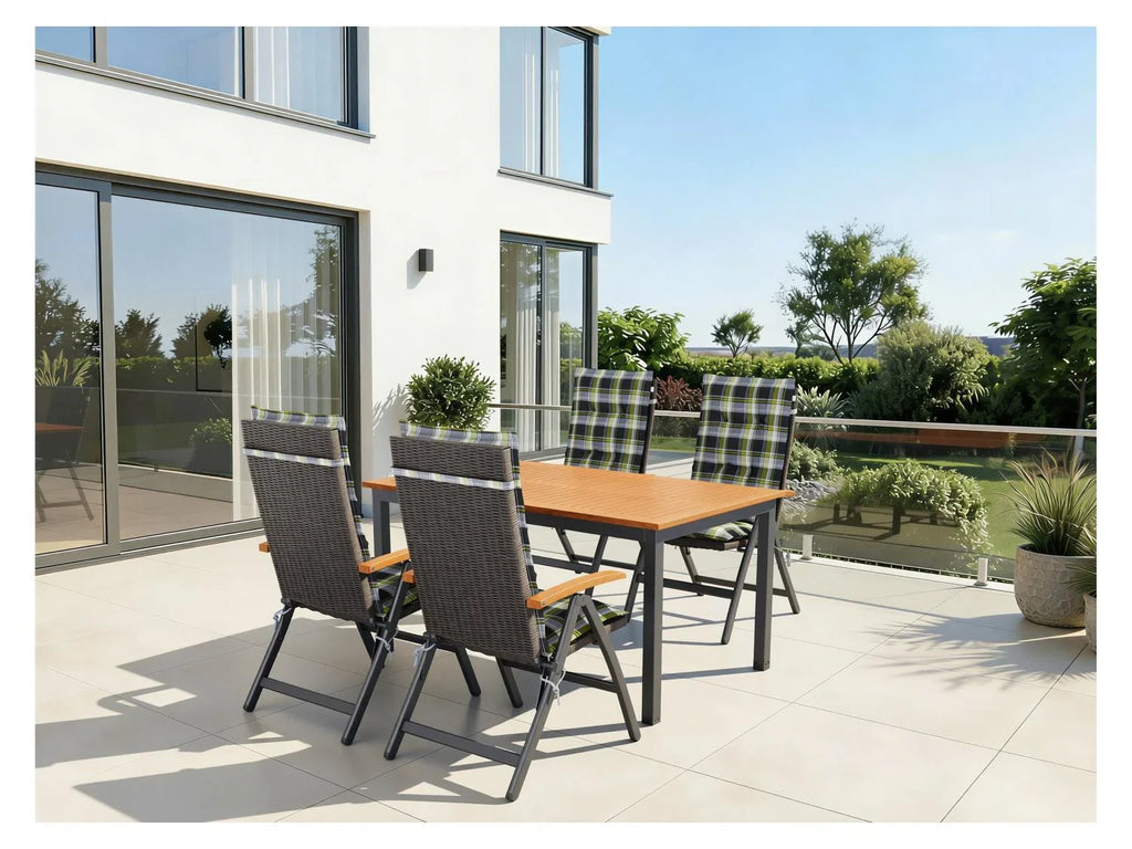 LIVARNO Table de jardin + Lot de 6 fauteuils pliants tresss Valencia