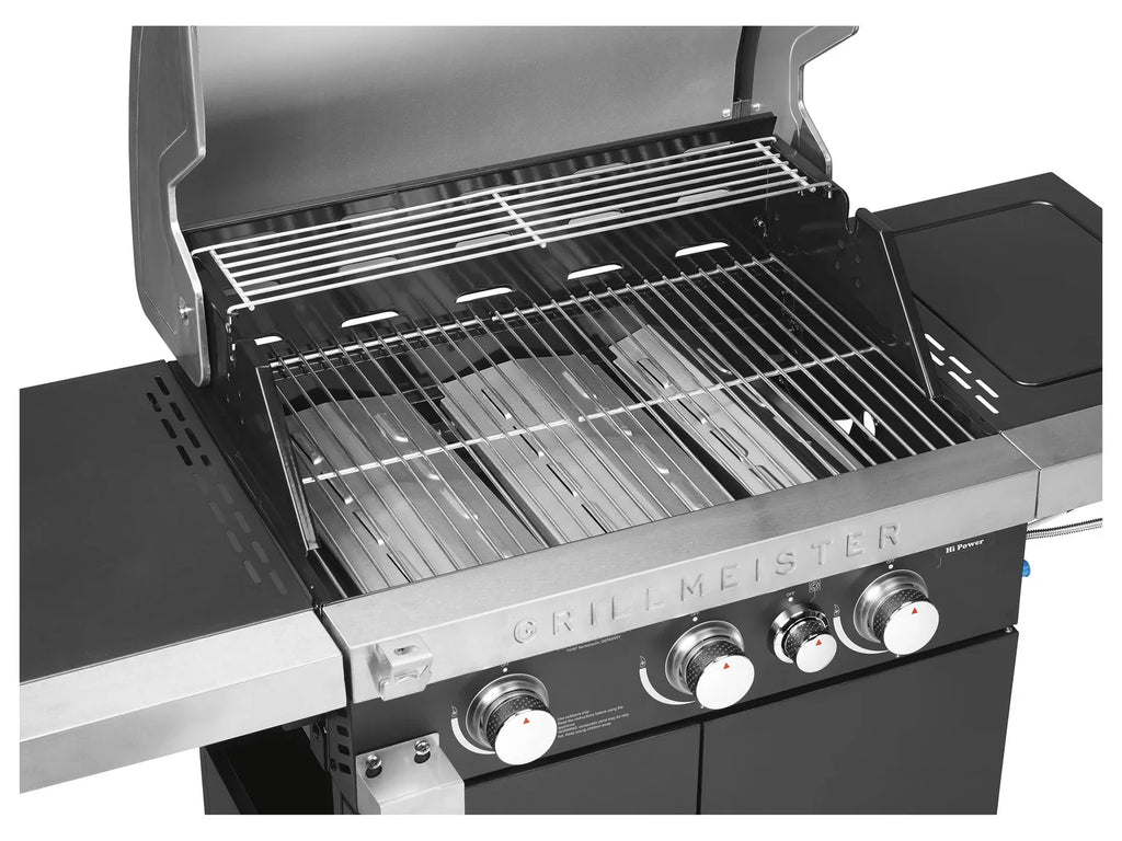 GRILLMEISTER Barbecue  gaz, 3 brleurs, 4 zones de cuisson