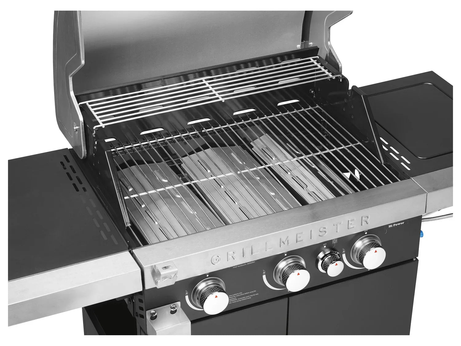 GRILLMEISTER Barbecue  gaz, 3 brleurs, 4 zones de cuisson
