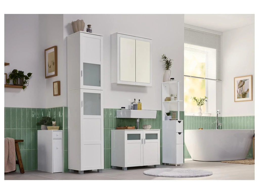 LIVARNO Meuble de rangement troit, 15,2 x 136,5 x 33 cm, blanc