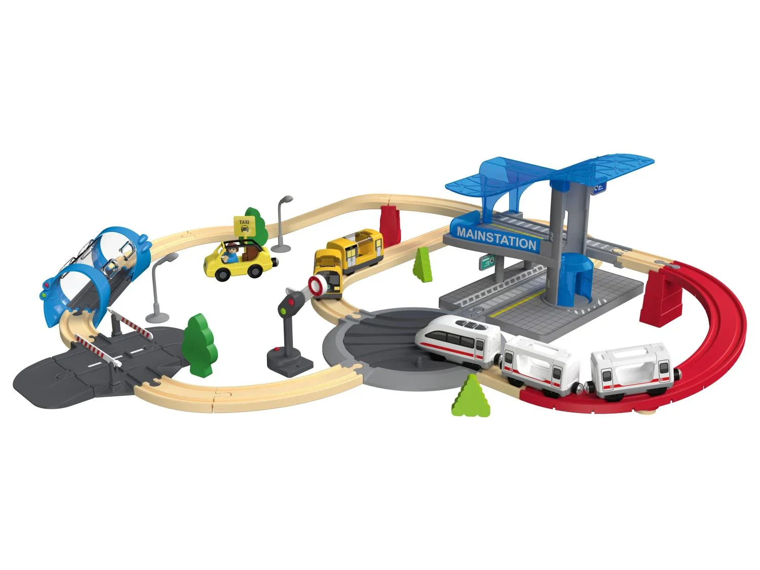 Playtive Set de rails ou d'aiguillages en bois