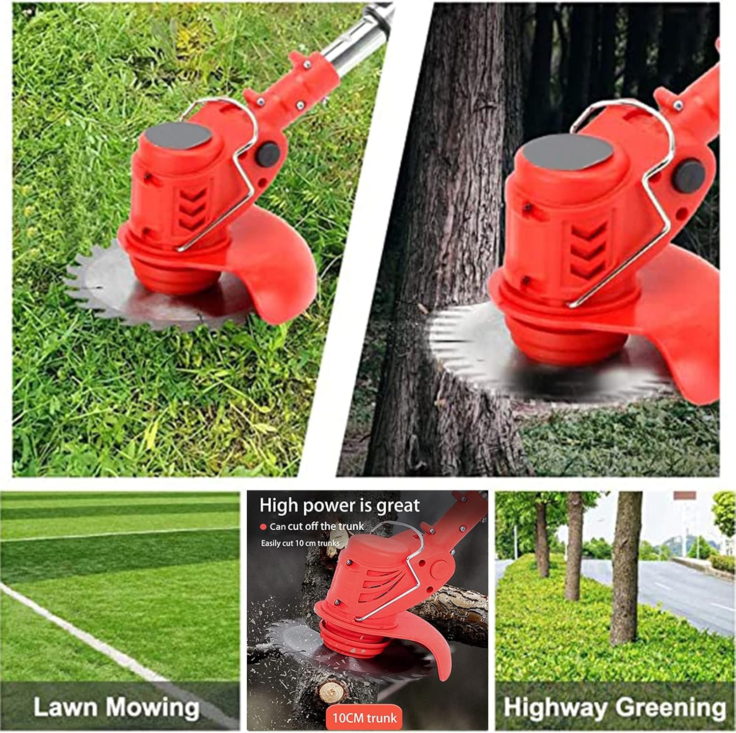 Weed Wacker Electric Cordless Grass Trimmer 3Types Blades Electric Stringless Weed Trimmer
