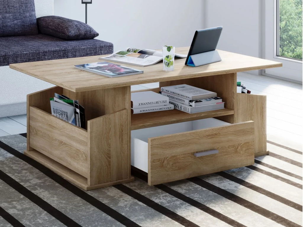 VCM Table basse Junata, avec tiroir, 44 x 110 x 52 cm