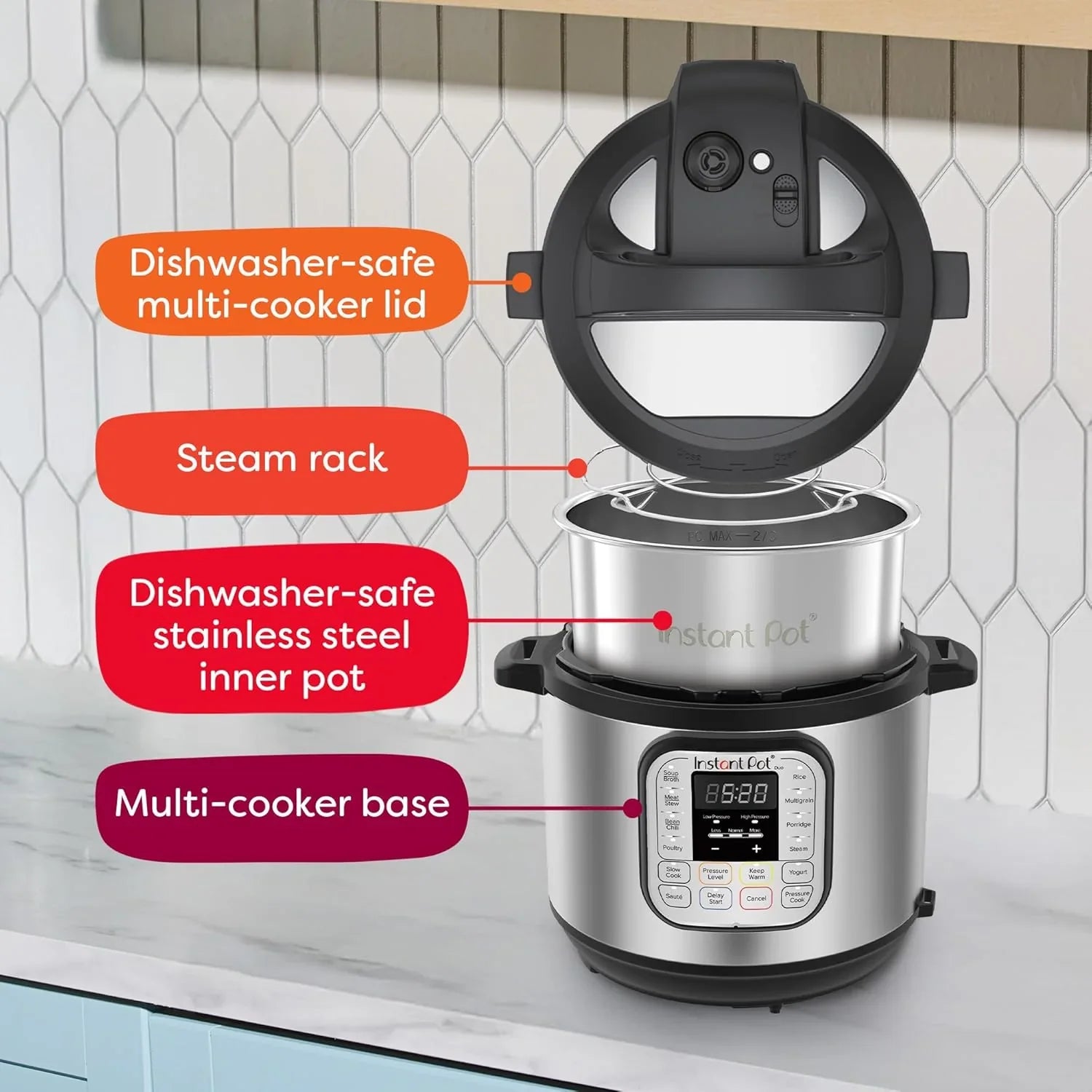Instant Pot Duo 7 in 1 Electric Pressure Cooker Slow Cooker Rice Cooker Steamer Sauté Pan