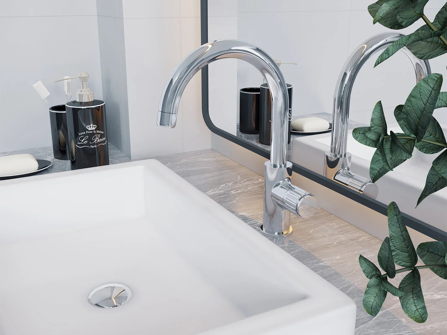 Duschwell Mitigeur de lavabo de salle de bain Basic, avec mousseur Neoperl