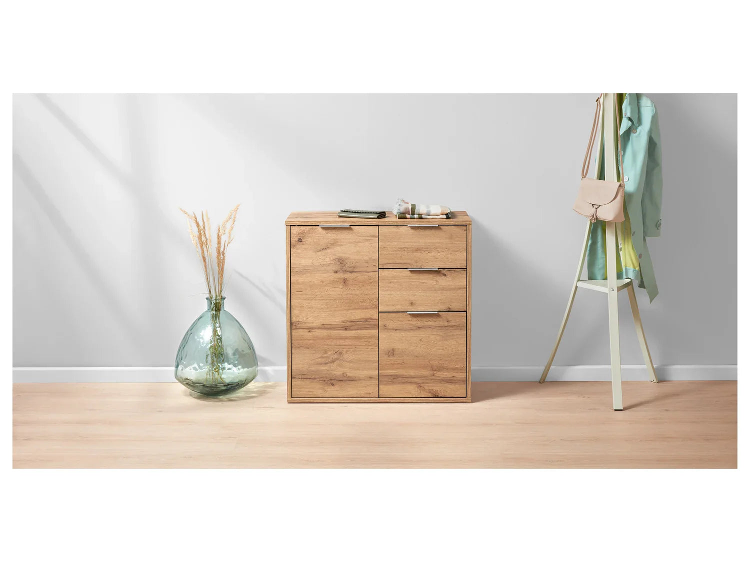 LIVARNO home Commode Verona 2 tiroirs 2 compartiments, 80 x 80 x 35 cm, imitation chne