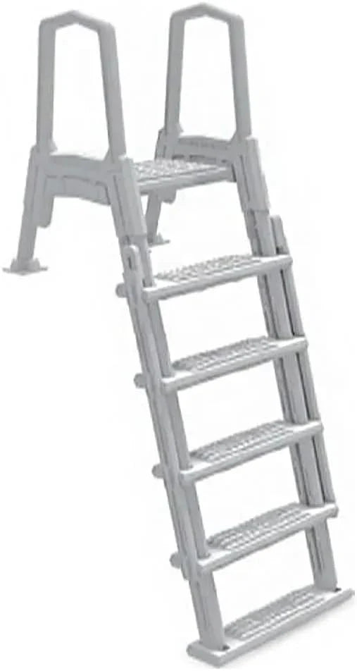 Select Anti-Slip in-Pool Steps | Gray | for Above Ground Swimming Pools | Can Mount to Decks 48 to 54 H | Safety Stairs Capacity Up to 300 lbs