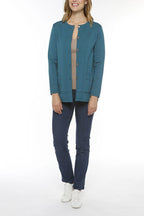 Veste longue en laine - VERT AUTOMNE