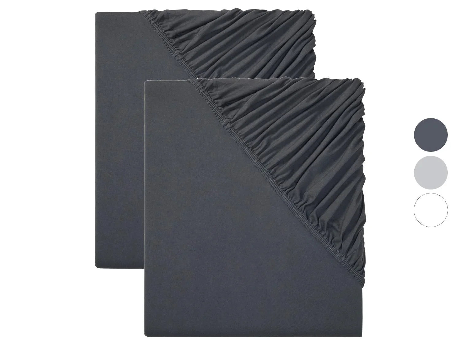 LIVARNO home Lot de 2 draps-housses en jersey, 140-160 x 200 cm